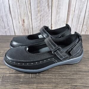 Orthofeet 877 Chickasaw Mary Jane Adjustable Comfort Shoes Women's Sz 8 W Black